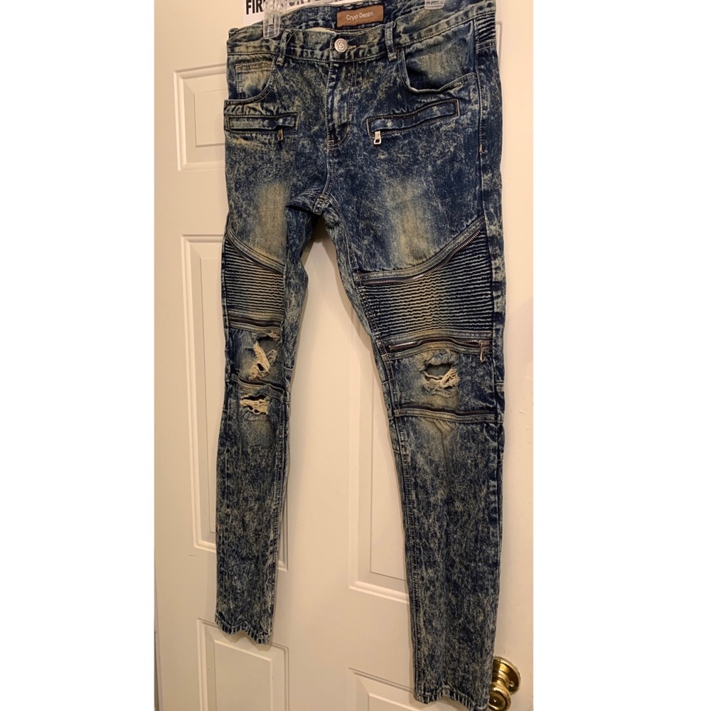Crysp Denim biker Jeans